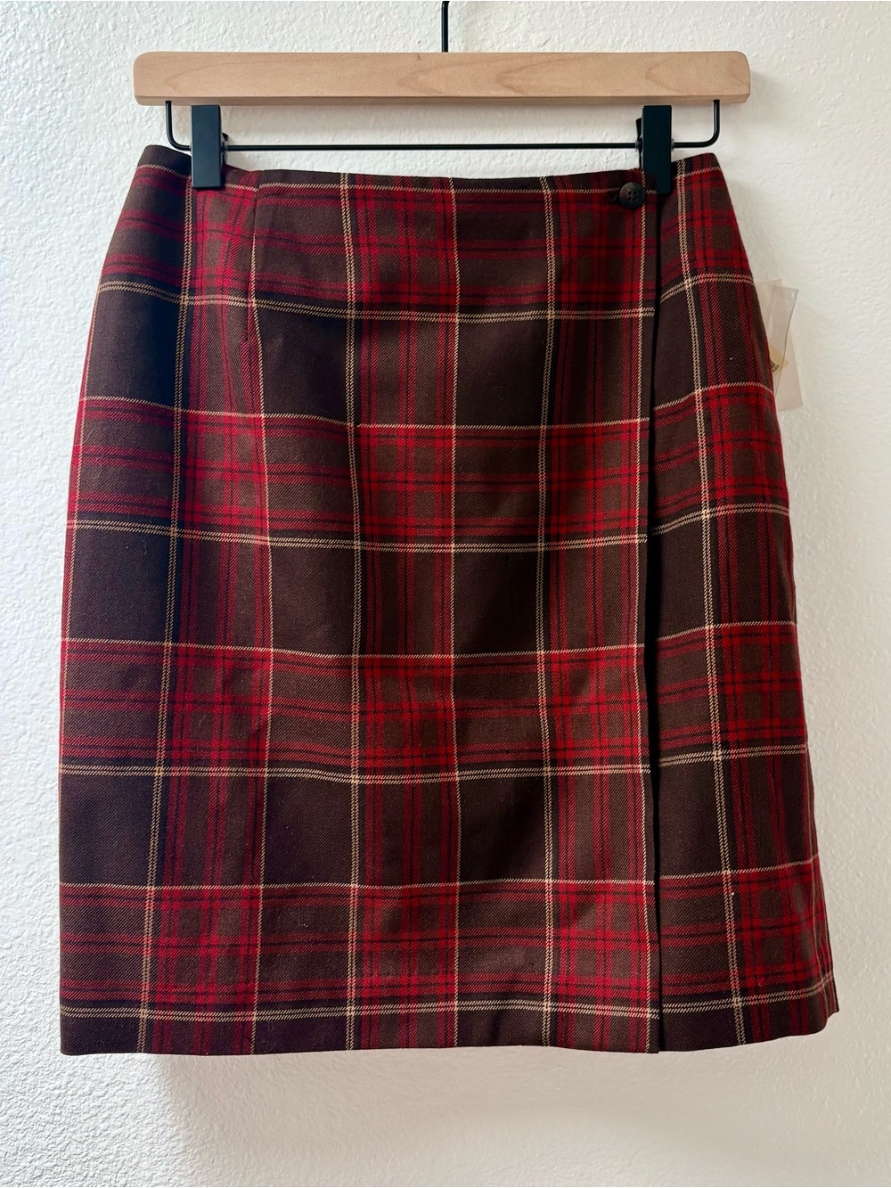 Vintage Deadstock Plaid Wool Mini Skirt
